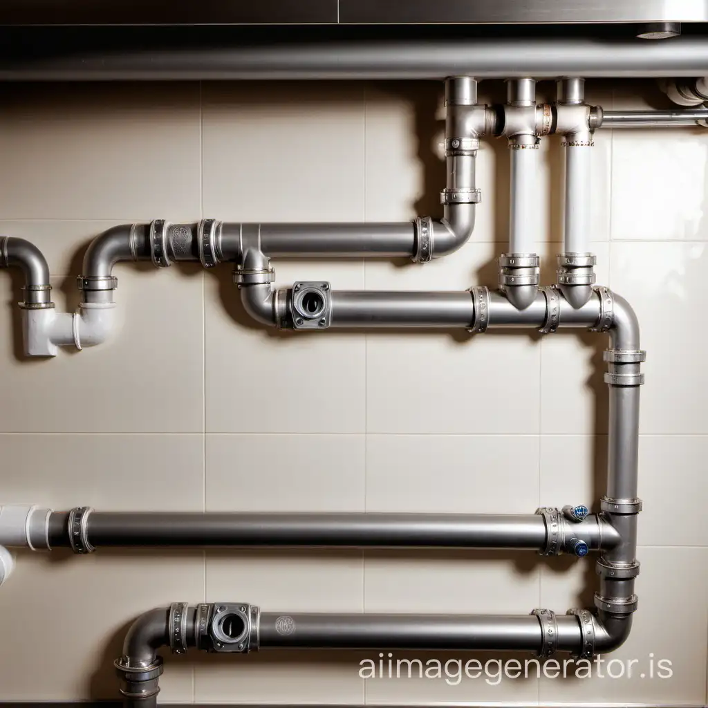 pipes from water in the kitchen