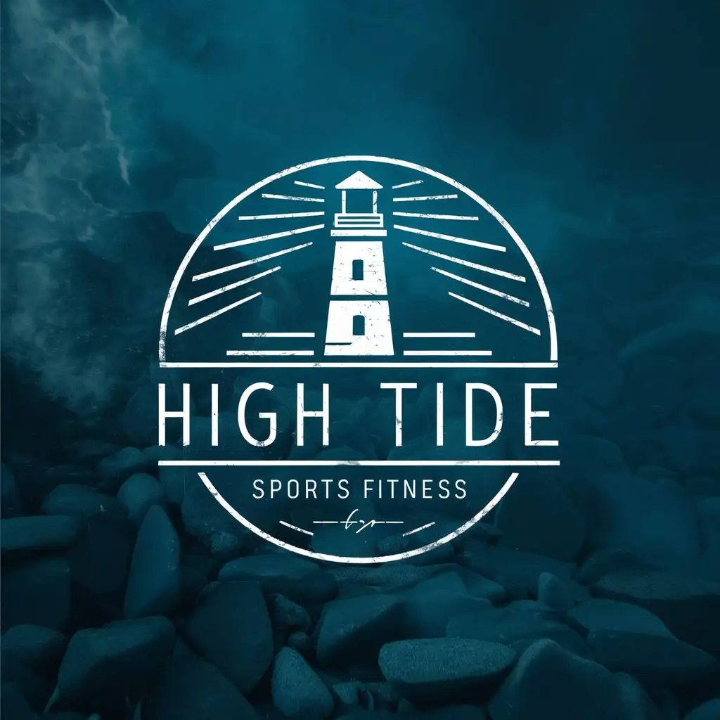 logo, Lighthouse, with the text "HIGH TIDE", typography, be used in Sports Fitness industry