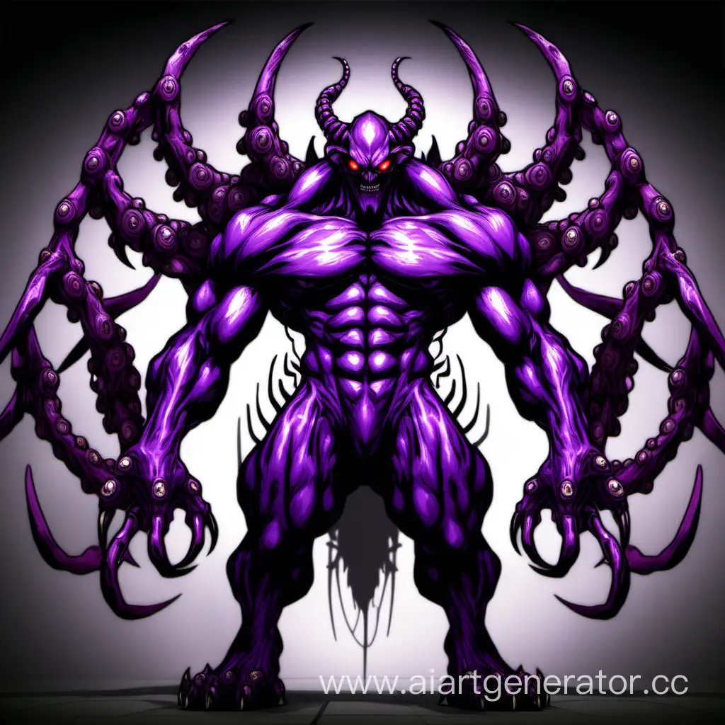 Восьми руки Фиолетовы Демон В полны рост

