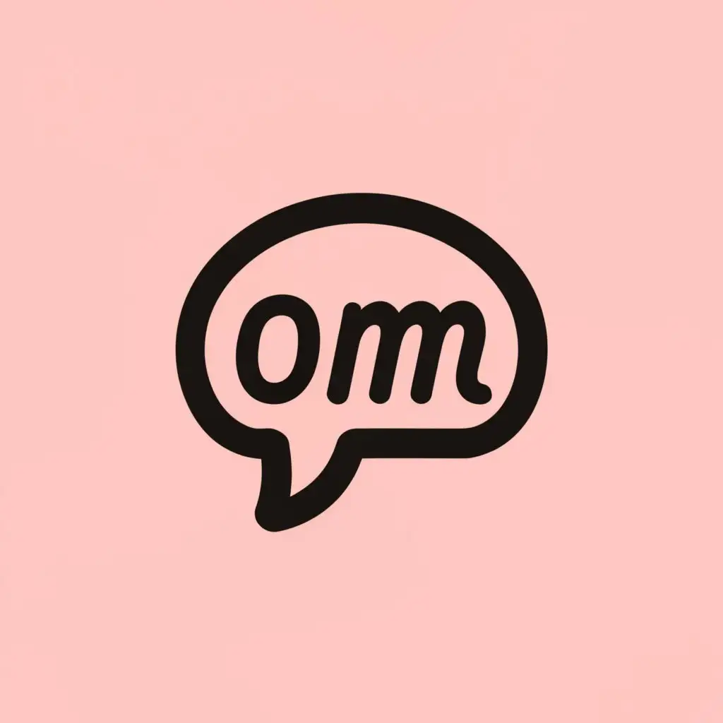 a logo design,with the text "OM", main symbol:a message,Minimalistic,be used in Events industry,clear background
