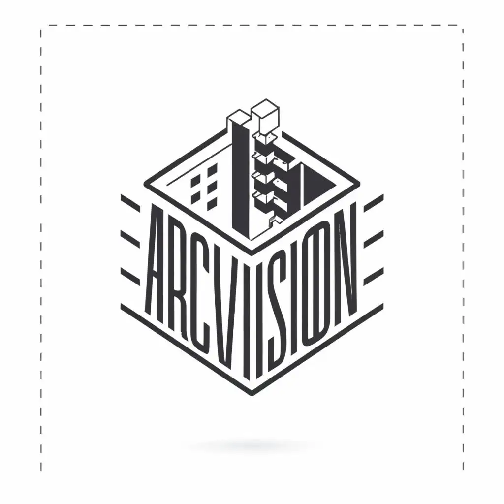 logo, Architecture . Art . Minimalist . Perspective. Urban design. Interior design., with the text "ArchiVision", typography, be used in Construction industry