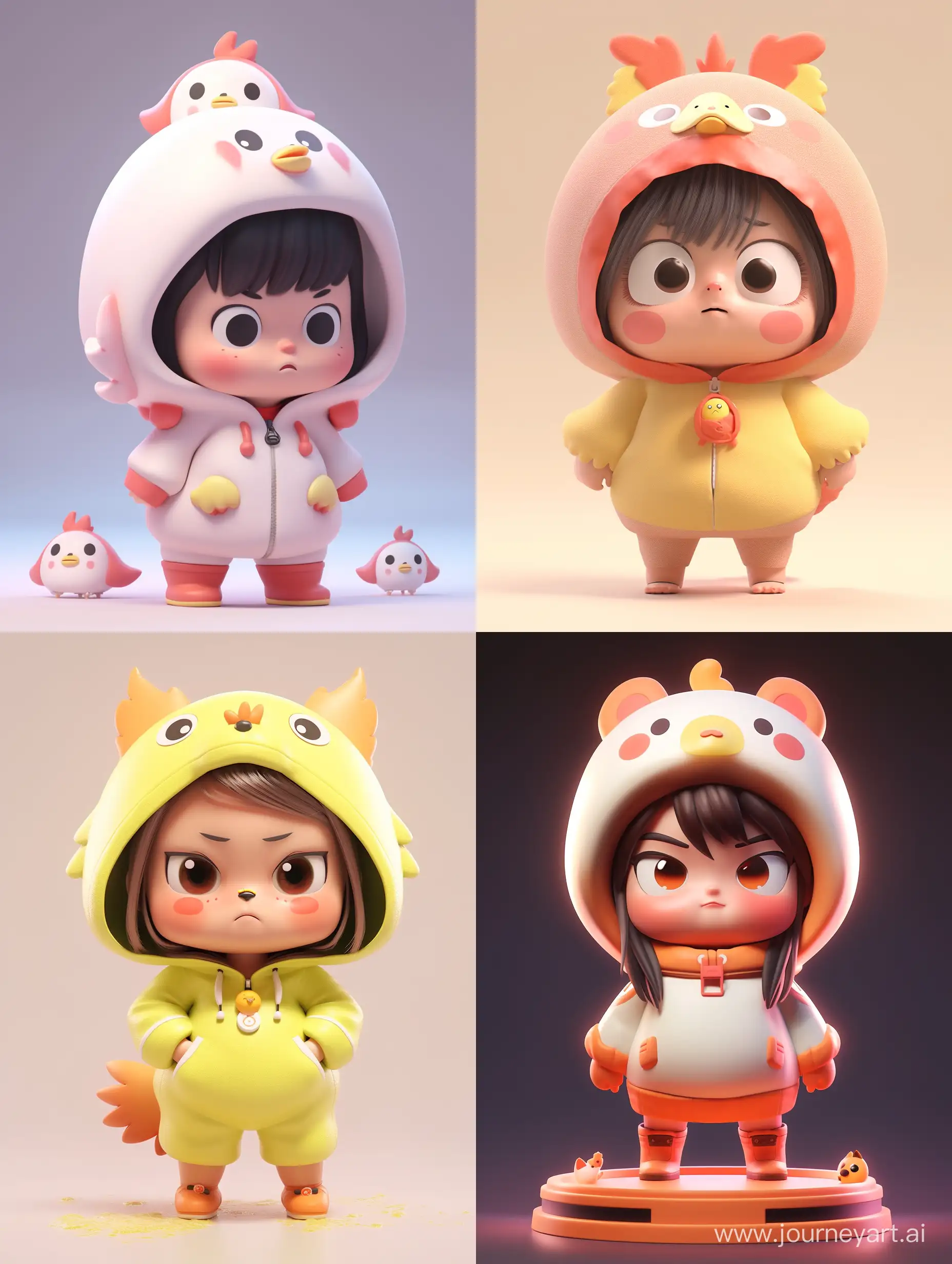 Super-Cute-Girl-in-Chicken-Hat-with-Tech-Elements-Pop-Market-Toys