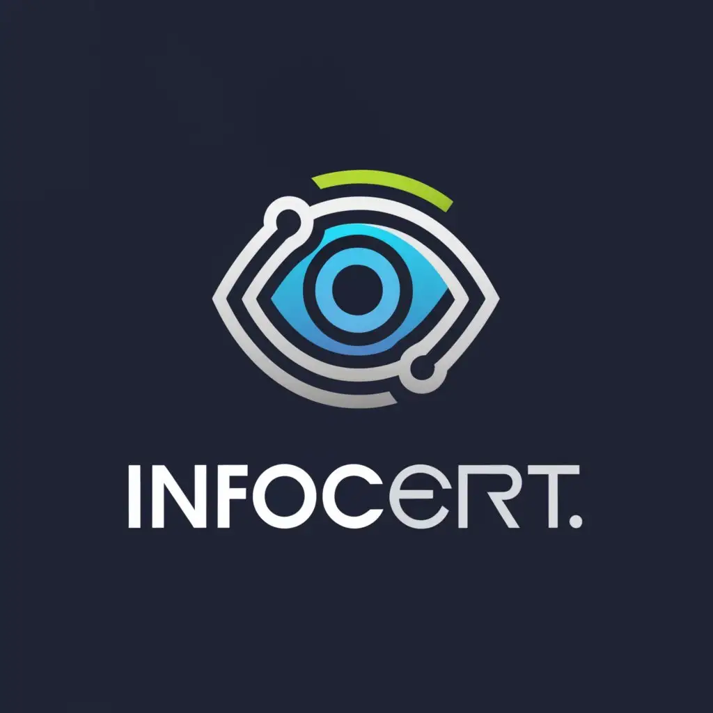 a logo design,with the text "InfoCert", main symbol:eye camera television reality,Moderate,be used in Internet industry,clear background