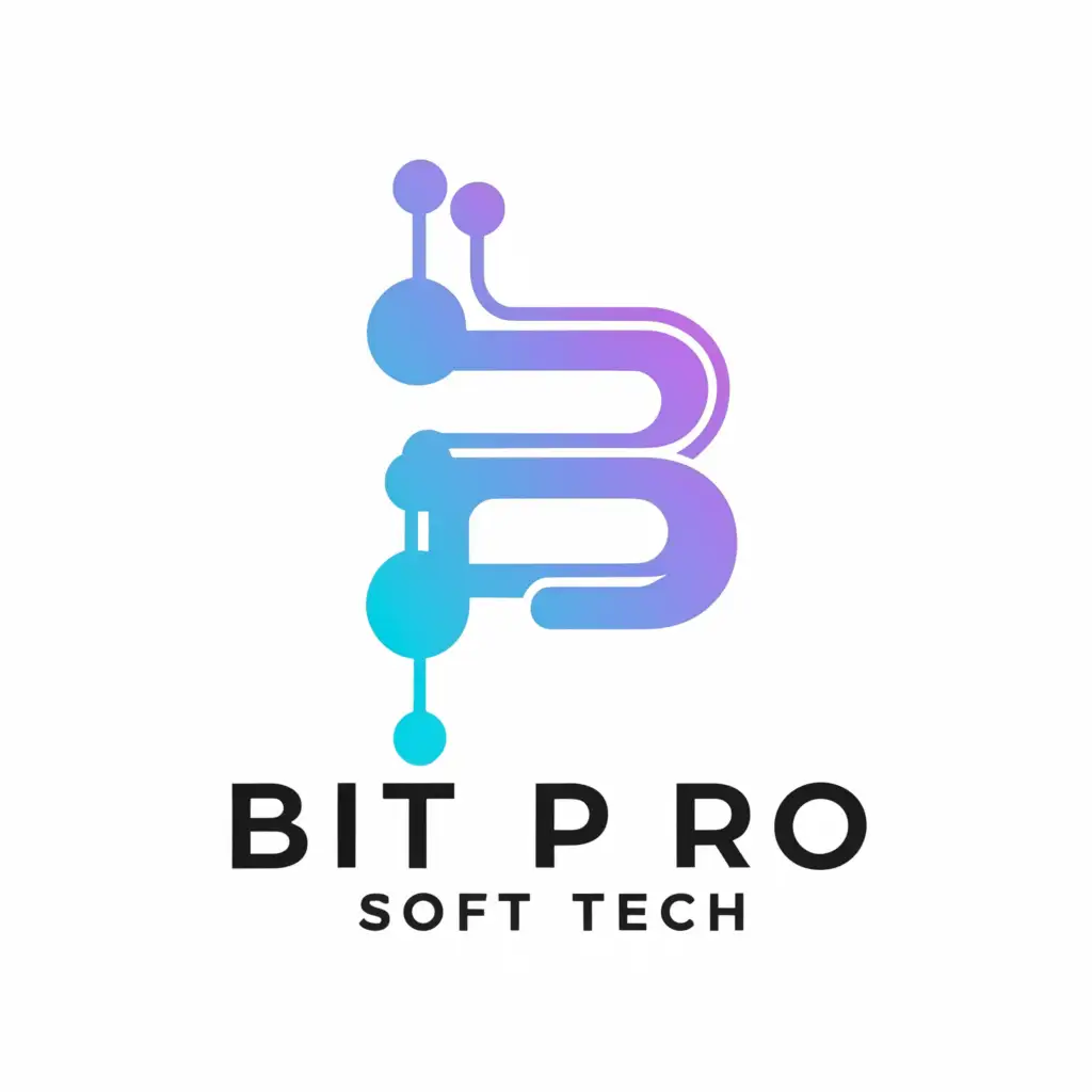 a logo design,with the text "B", main symbol:Bit Pro Soft Tech,Moderate,be used in Technology industry,clear background