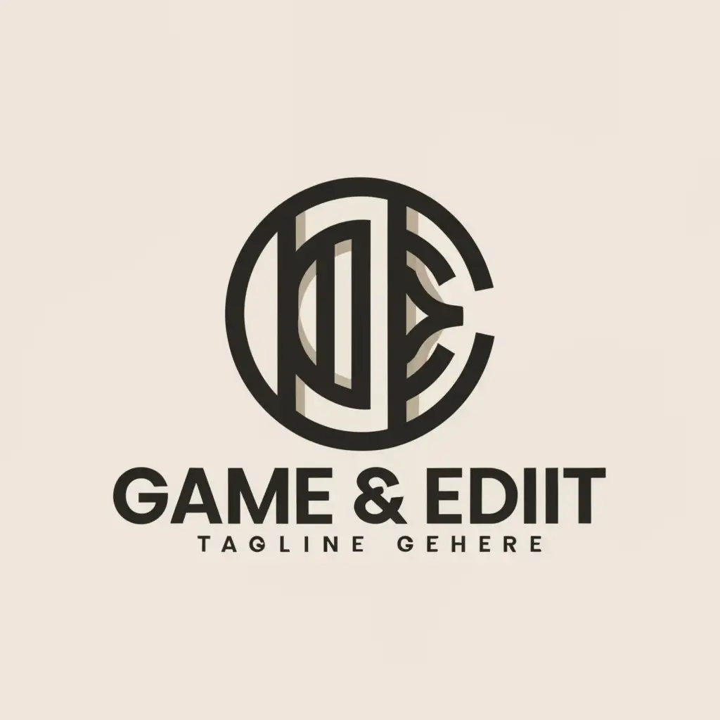 a logo design,with the text "game and edit", main symbol:Circle,Moderate,clear background