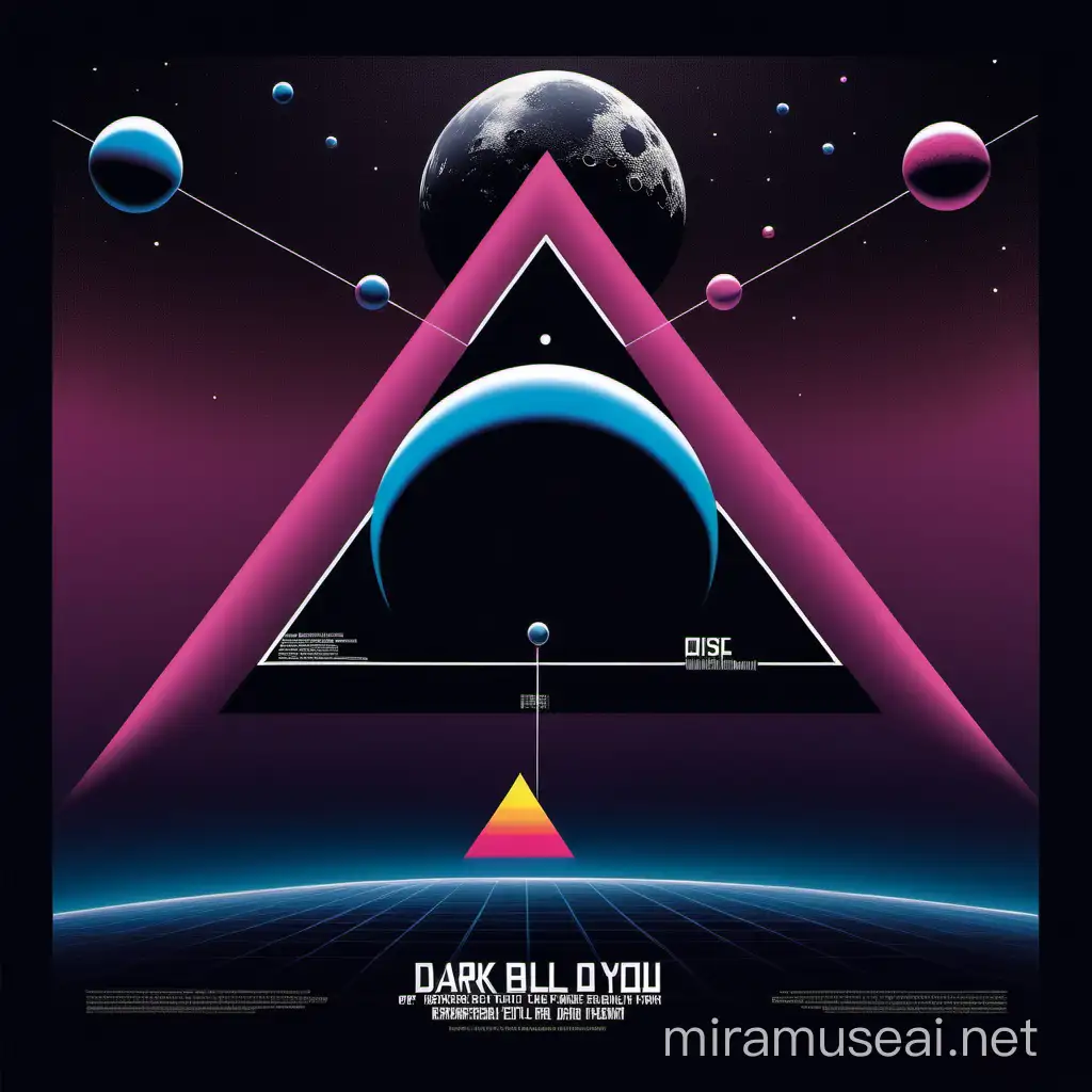 A poster for a world exhibition of science and technology innovations, in the background of a molecular connection of a ball and wind, extraterrestrial figures convey information to Israel. Modern minimalist style in the style of Pink Floyd (dark side of the moon)
