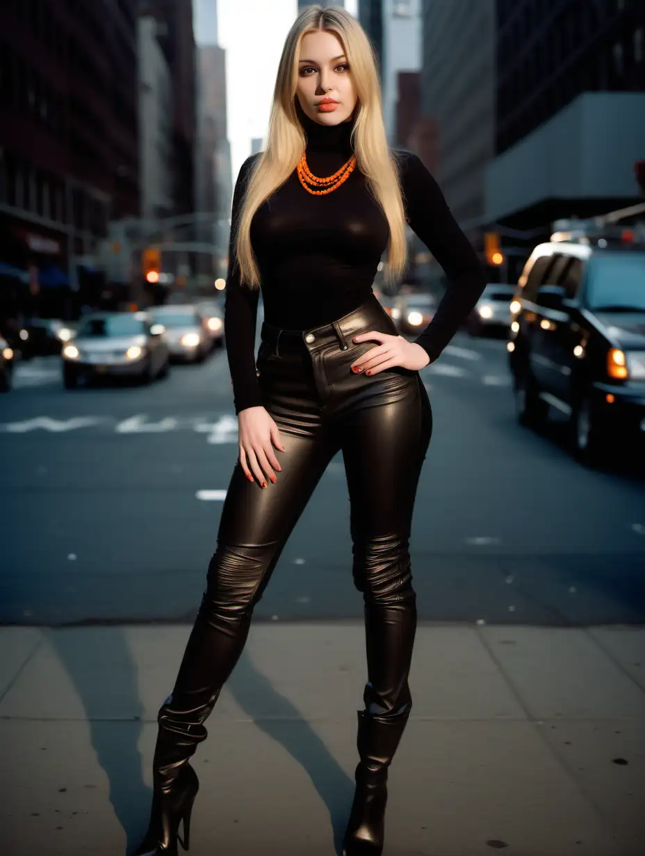 Sultry New York City Fashion Portrait with Blonde Beauty