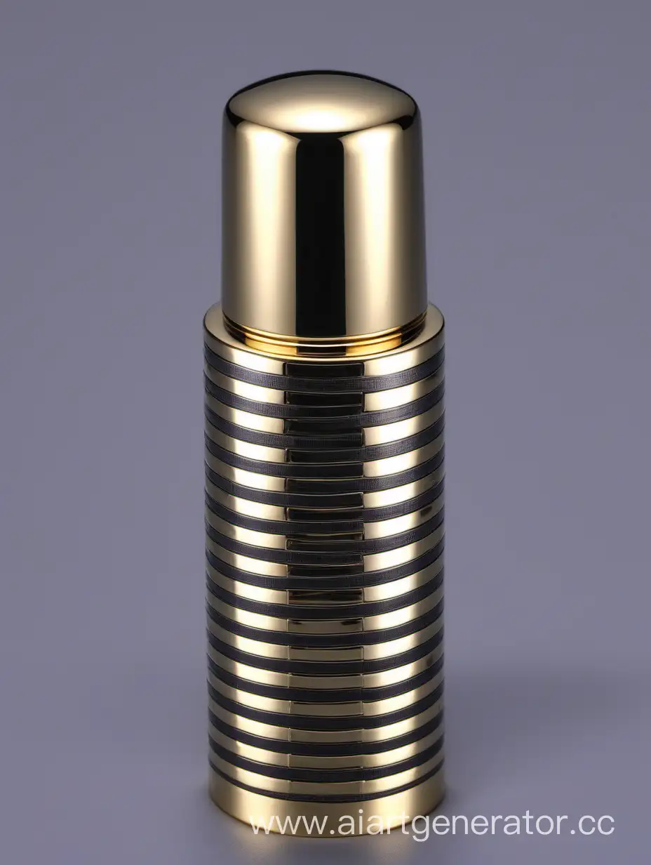 Zamac Perfume decorative ornamental long cap, LINES metallizing finish