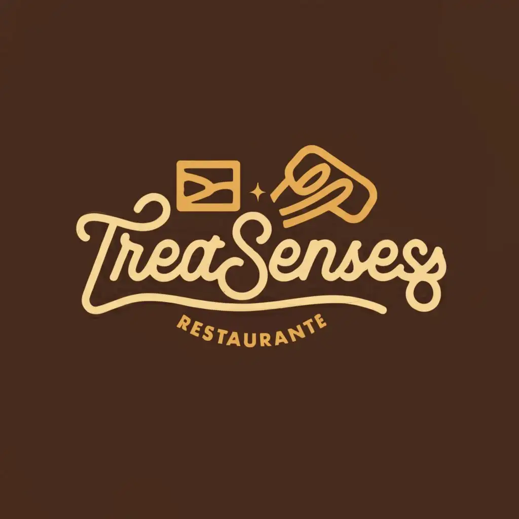 a logo design,with the text "treatsenses", main symbol:chocolate and cake,complex,be used in Restaurant industry,clear background