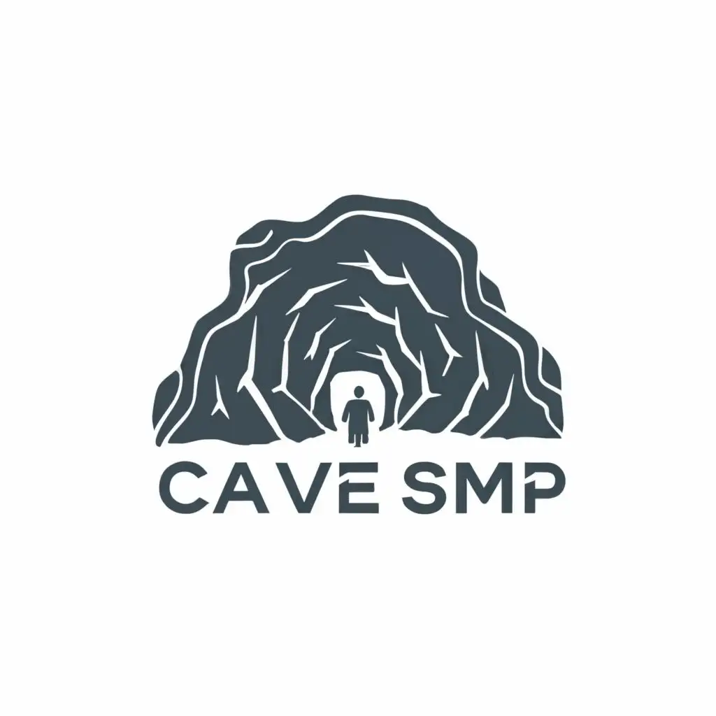 LOGO-Design-For-Cave-Smp-Minimalistic-Gray-Cave-Illustration-with-Elegant-Typography-for-Events-Industry