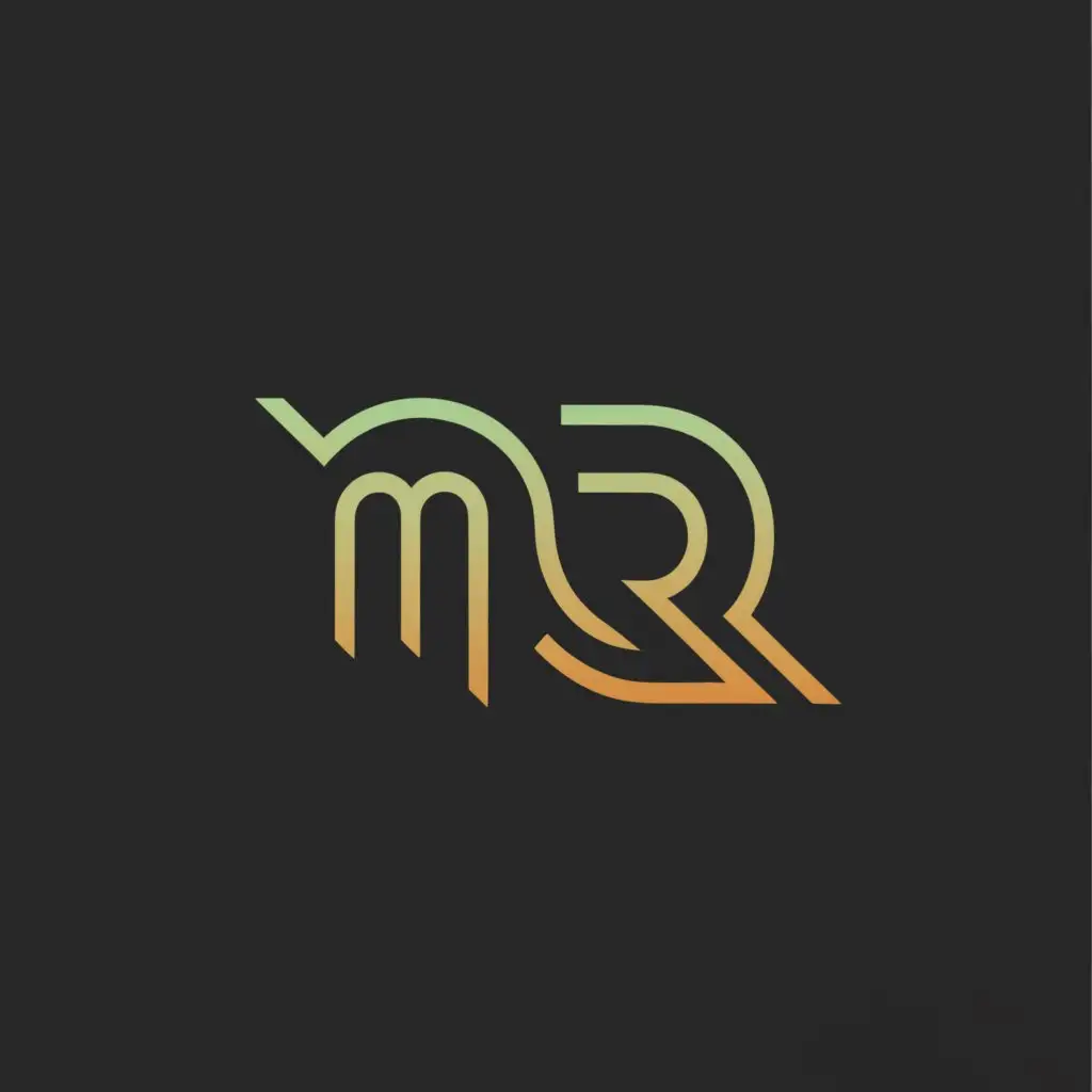 a logo design, with the text 'MR', main symbol: ALkha, Moderate, clear background