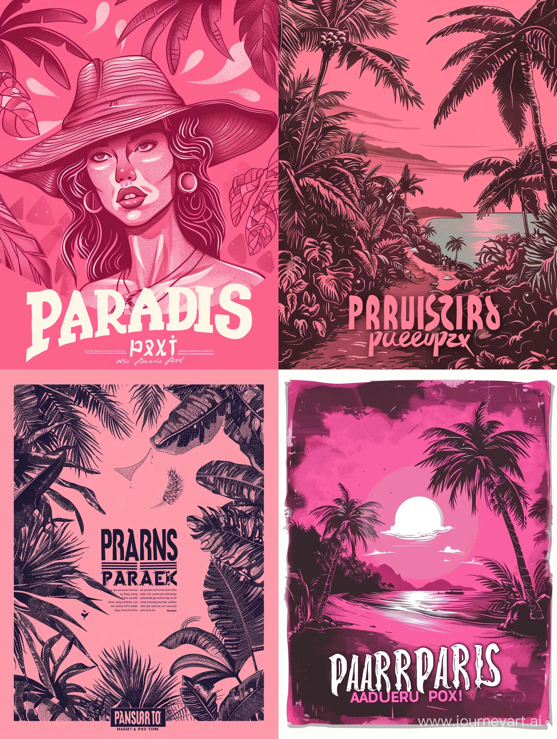 Vibrant-Paradise-Party-Poster-in-Pink-Tones