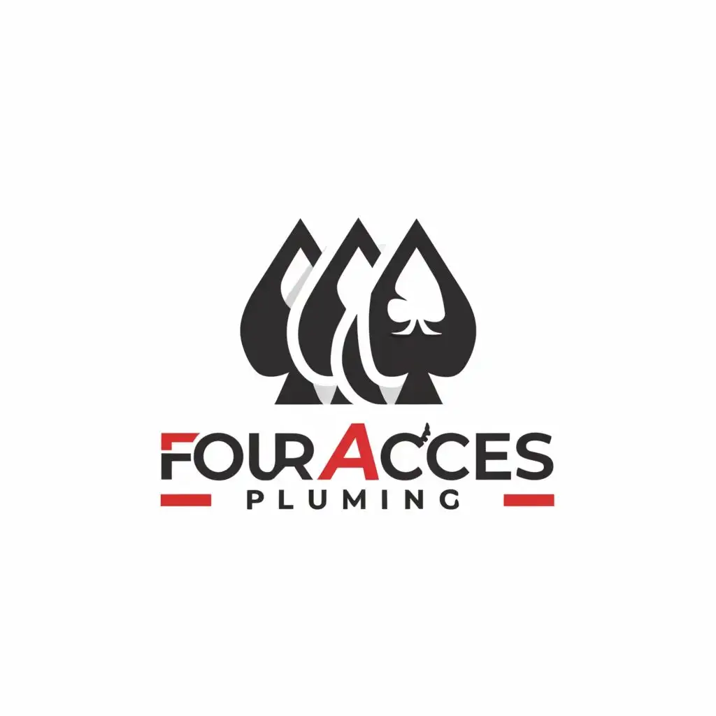 a logo design,with the text "Four Aces Plumbing  ", main symbol:Four Aces ,Moderate,be used in Construction industry,clear background