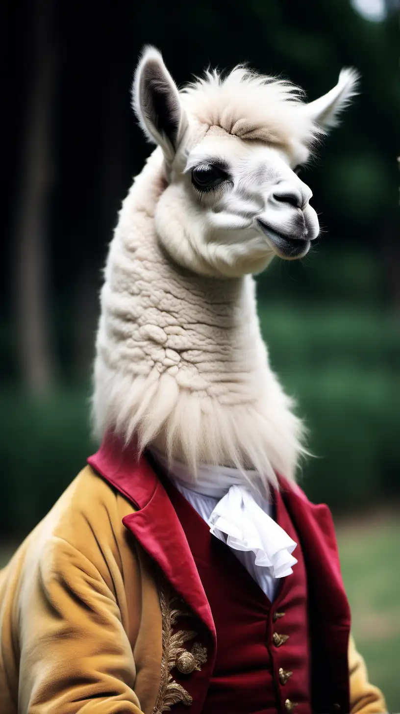 Classical Virtuosity Wolfgang Amadeus Mozart Transformed into a Llama