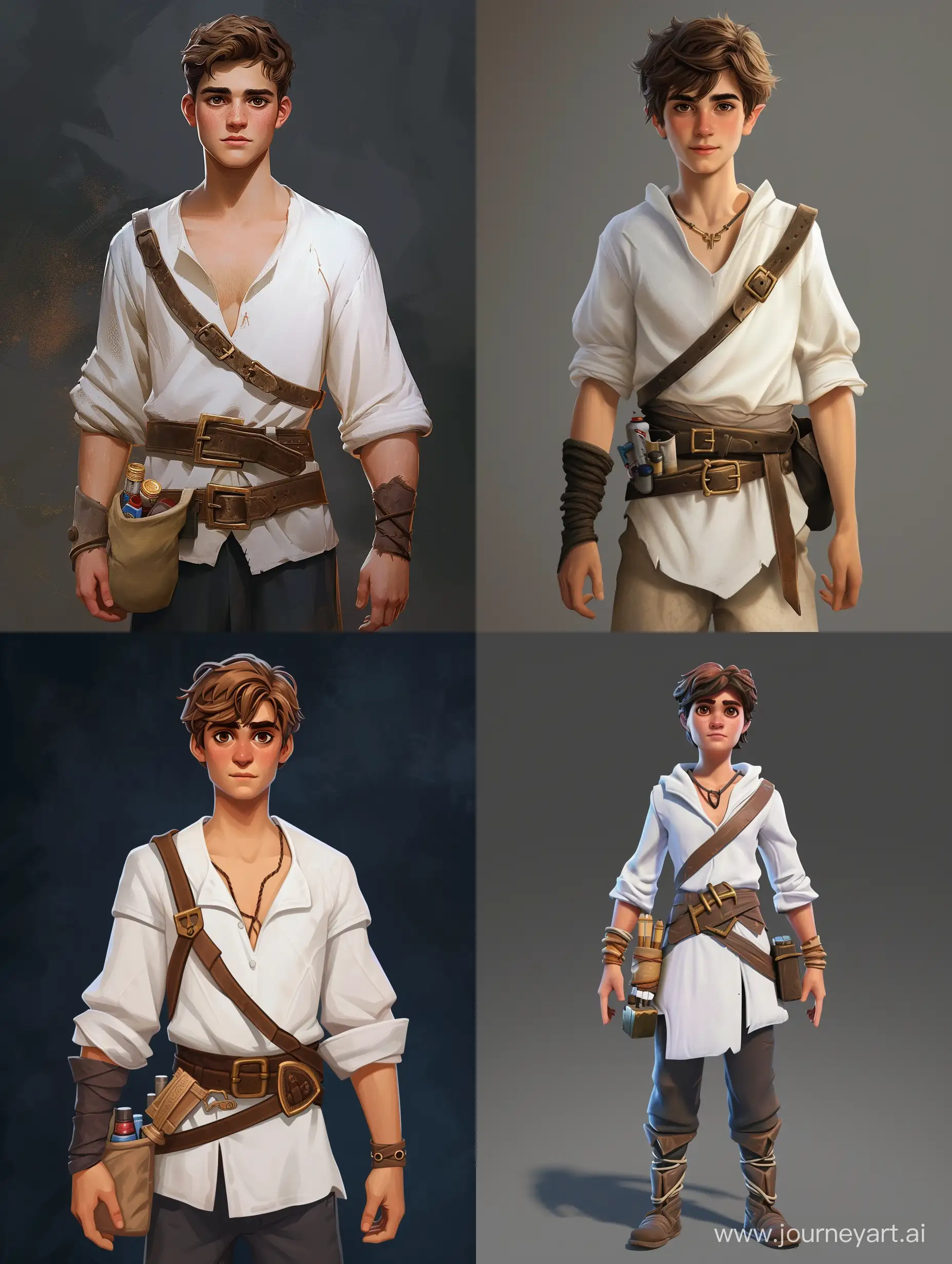 Wizard-with-Supplies-Character-in-White-Shirt-with-Rolledup-Sleeves-and-Two-Belts
