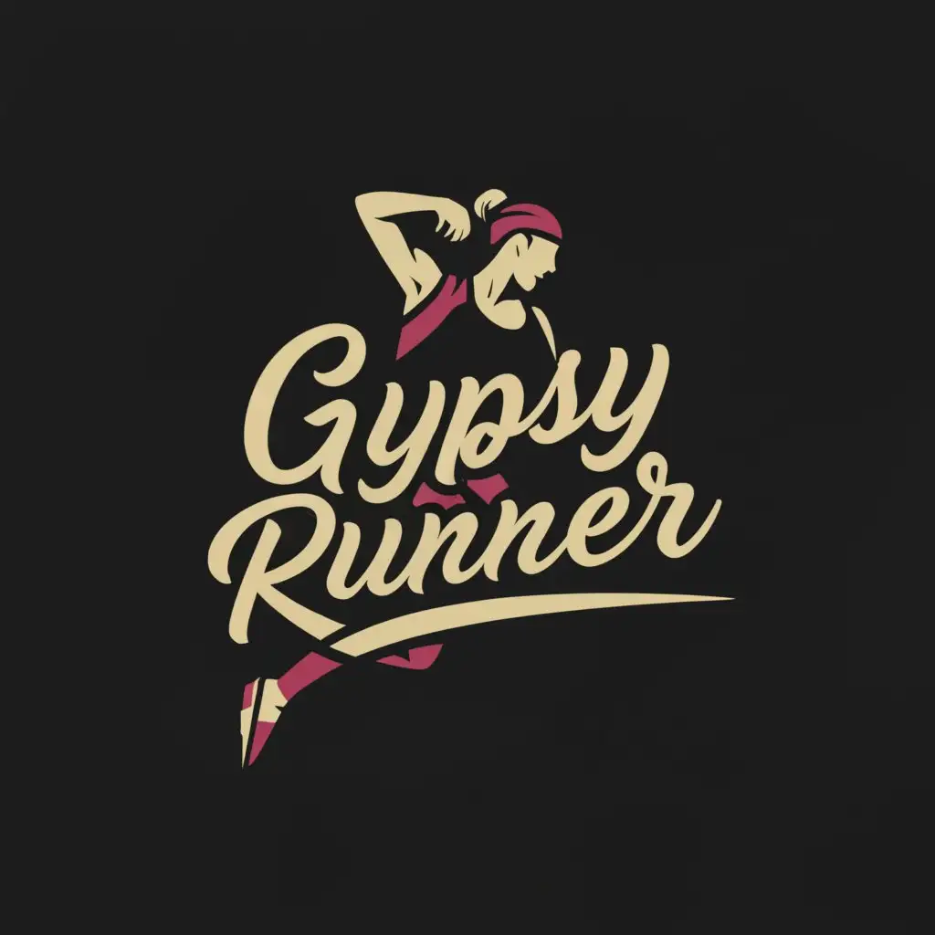 a logo design,with the text "Gypsy Runner", main symbol:Woman,Moderate,clear background