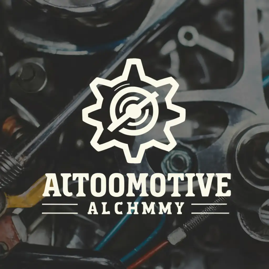 a logo design,with the text "Automotive Alchemy", main symbol:engine and wrench,Minimalistic,be used in Automotive industry,clear background