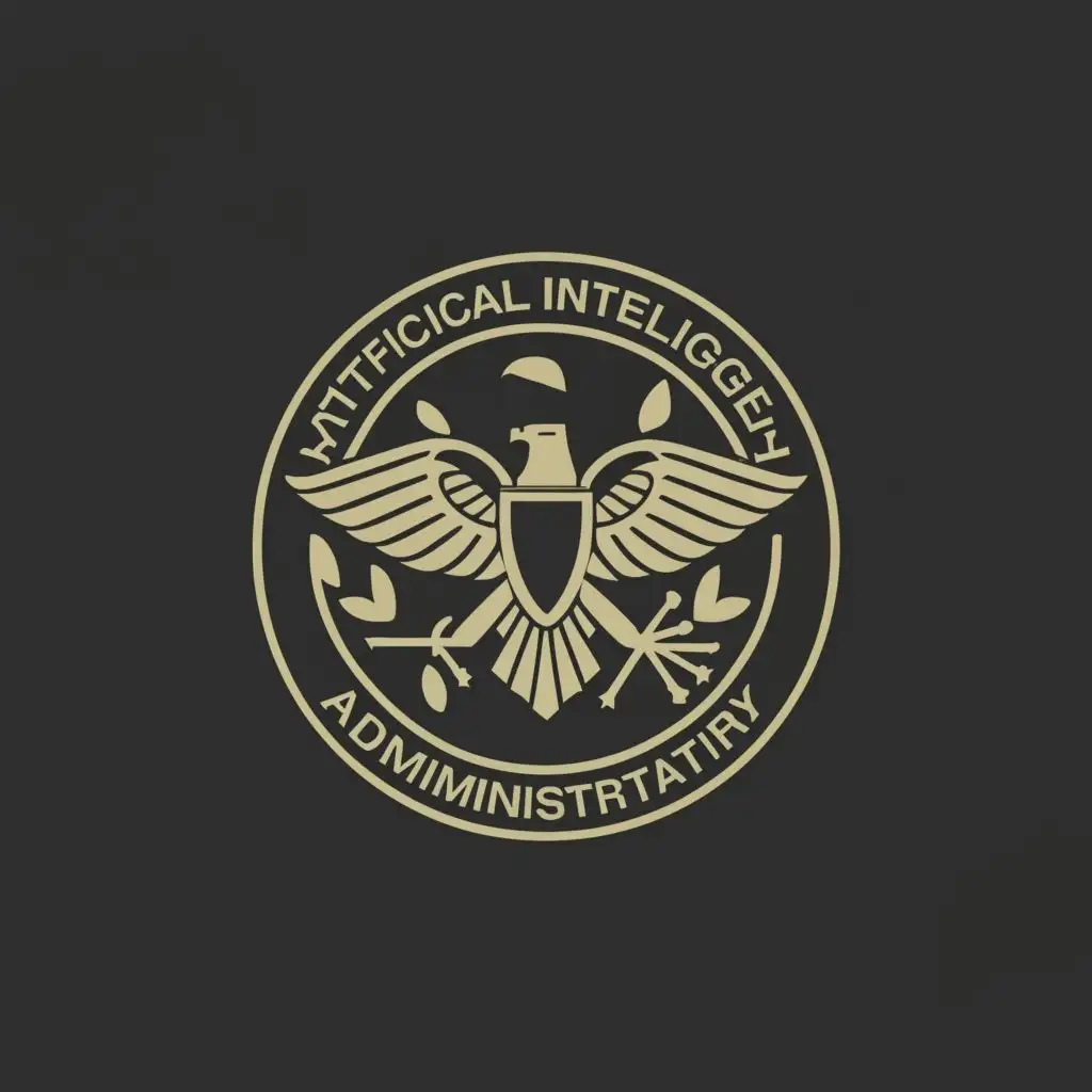 a logo design,with the text "Artificial Intelligence Security Administration", main symbol:Eagle with an olive branch,Minimalistic,be used in Nonprofit industry,clear background