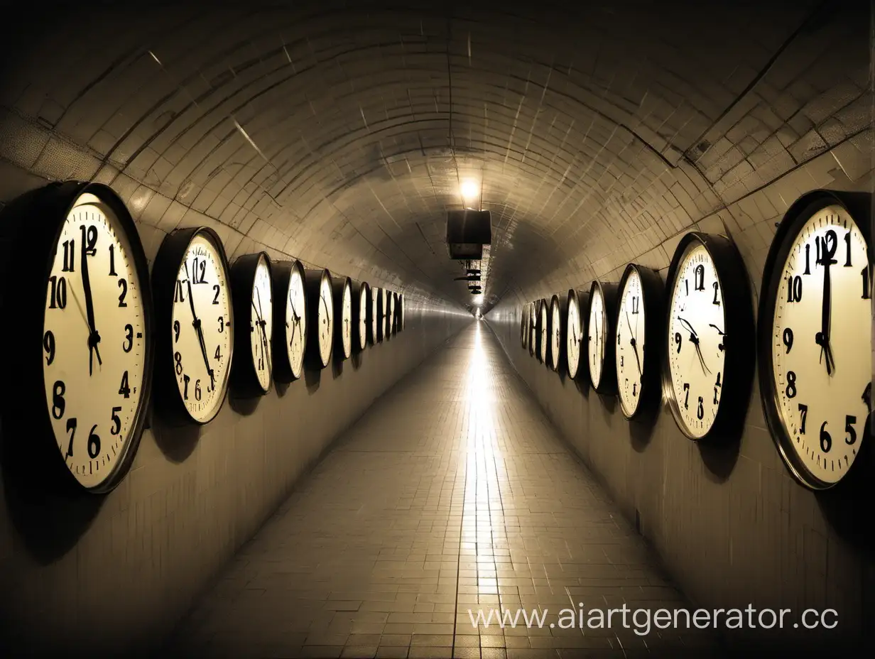 Sunlit-Tunnel-with-Clocks