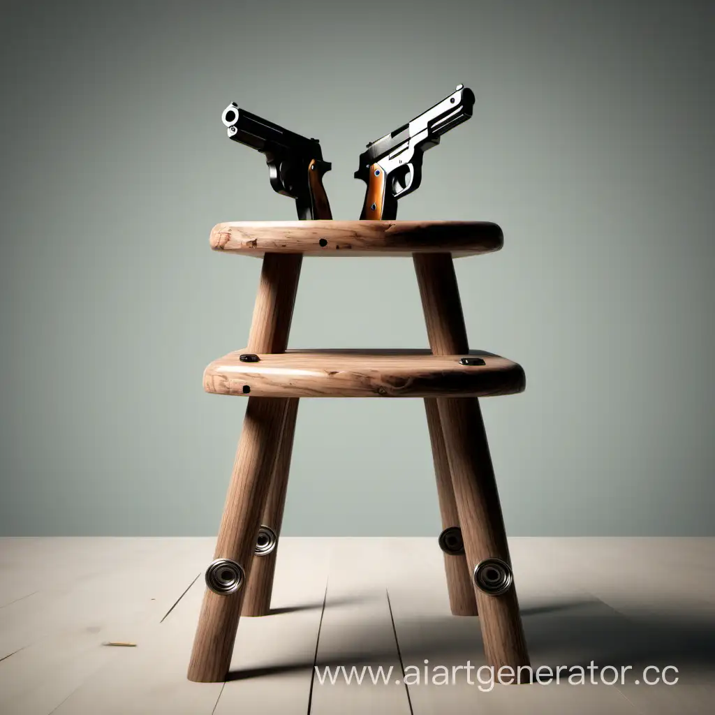 Intense-Wooden-Stool-Standoff-with-Dual-Pistols