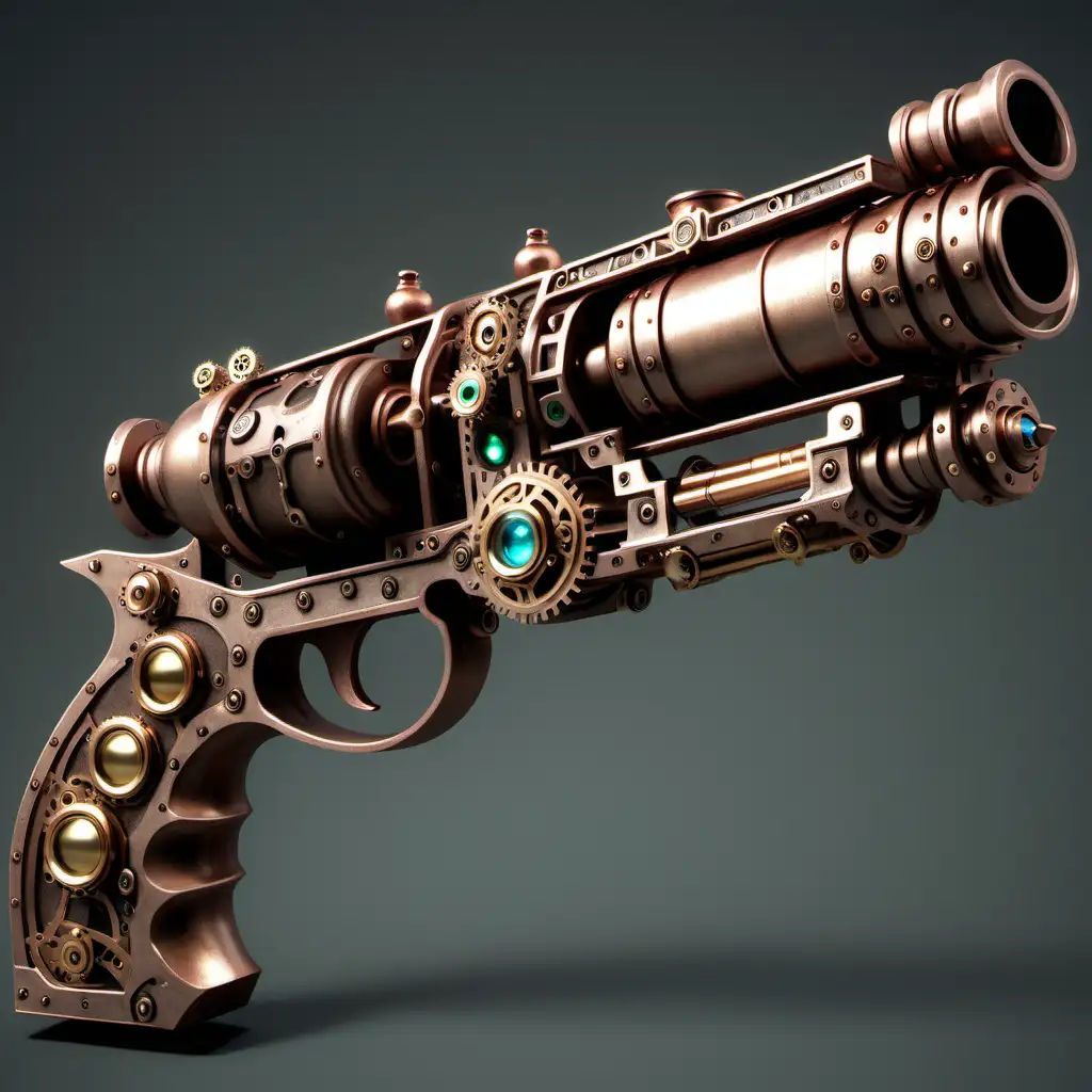 Realistic SteampunkStyle Gun Illustration
