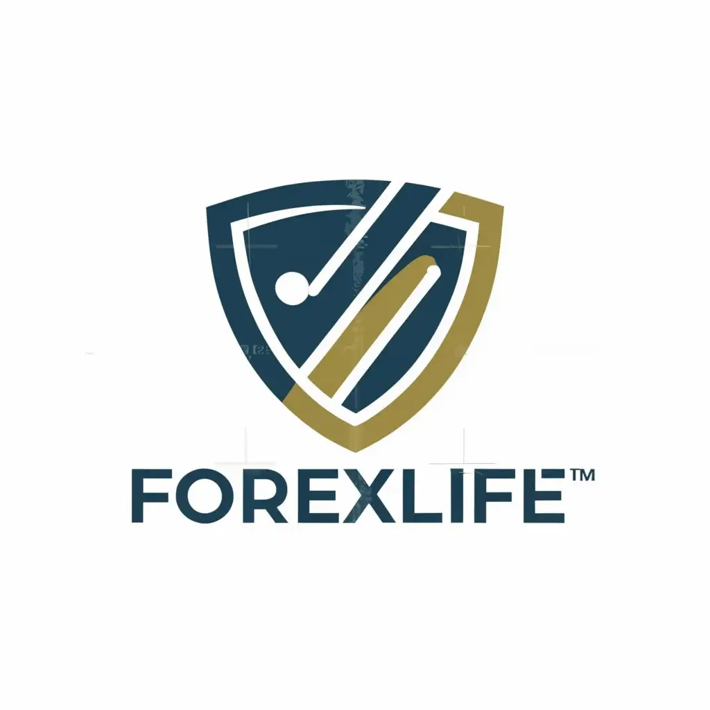 a logo design,with the text "FOREXLIFE", main symbol:A LOGO WITH THE TEXT DESIGN WITH THE TEXT "FOREXLIFE". SHIELD, MODERATE, BE USED IN FOREX TRADING, CLEAR BACKGROUND,Moderate,clear background