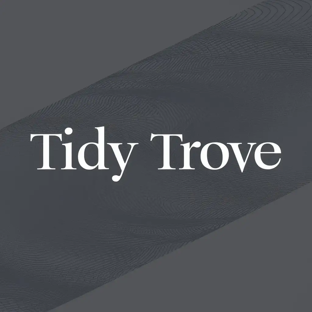 crea un banner con estilo moderno minimalista con tonaliades grises que y que tenga por nombre Tidy Trove