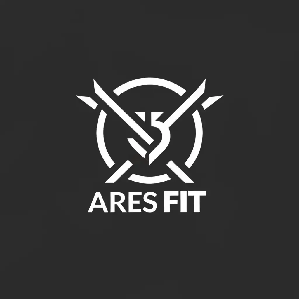 a logo design,with the text "Arès Fit", main symbol:Spear Ares,Moderate,be used in Sports Fitness industry,clear background