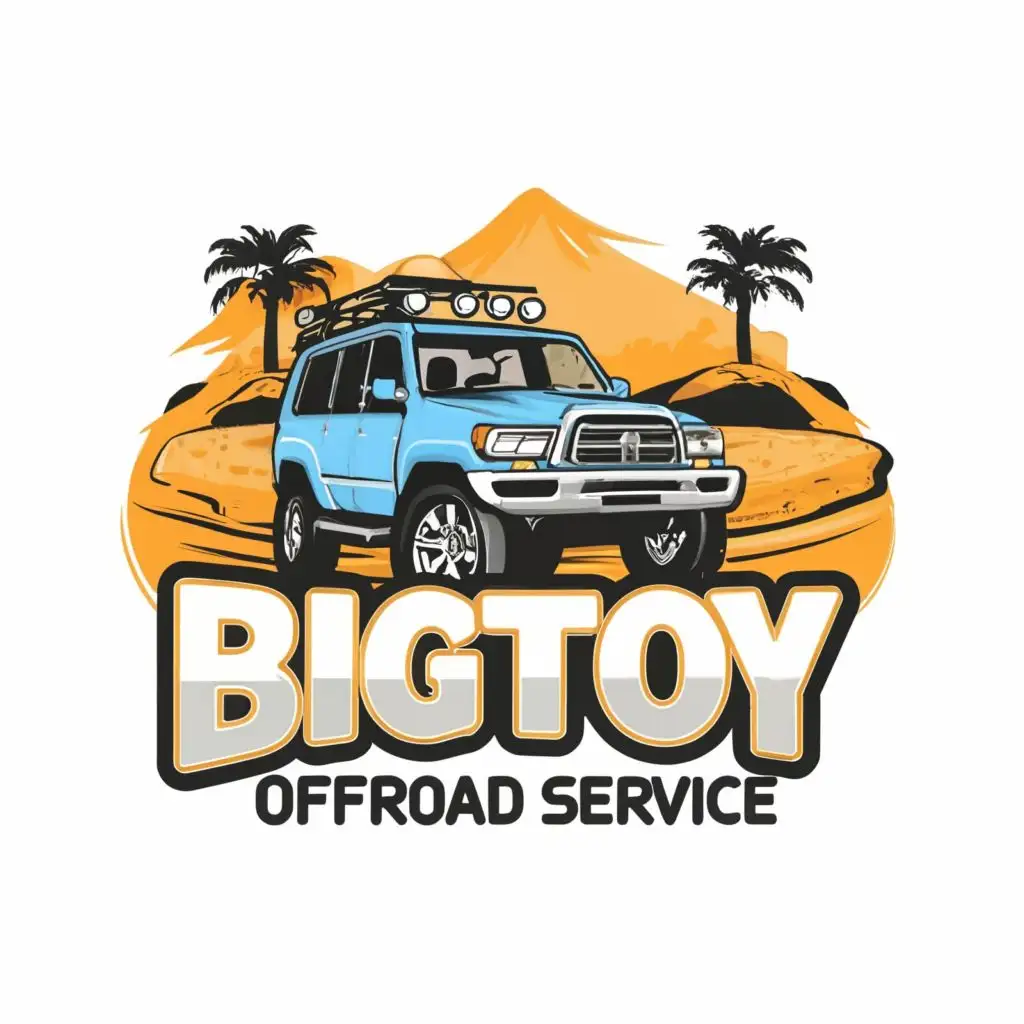 LOGO-Design-For-BIGTOY-OFFROAD-SERVICE-Blue-Typography-Emblem-for-Automotive-Industry-with-Desert-Theme