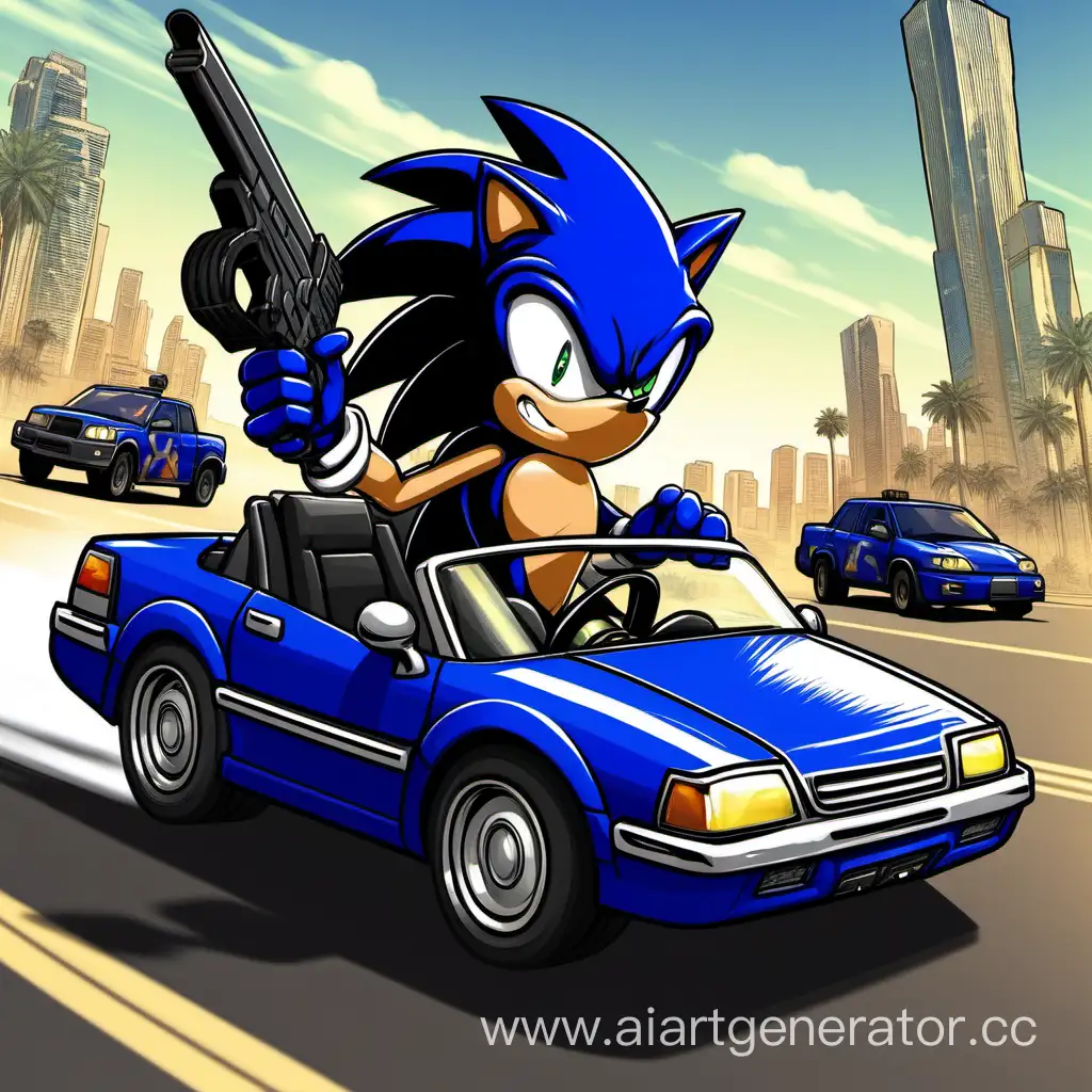 Black-Sonic-Driving-Car-with-Uzi-Pistol