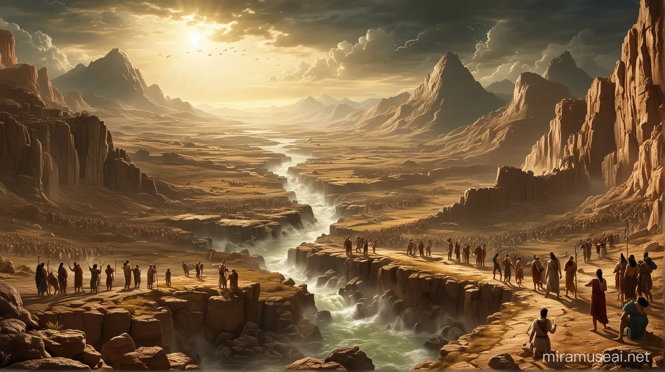 Illustration of Biblical Creation Scene from the Book of Genesis