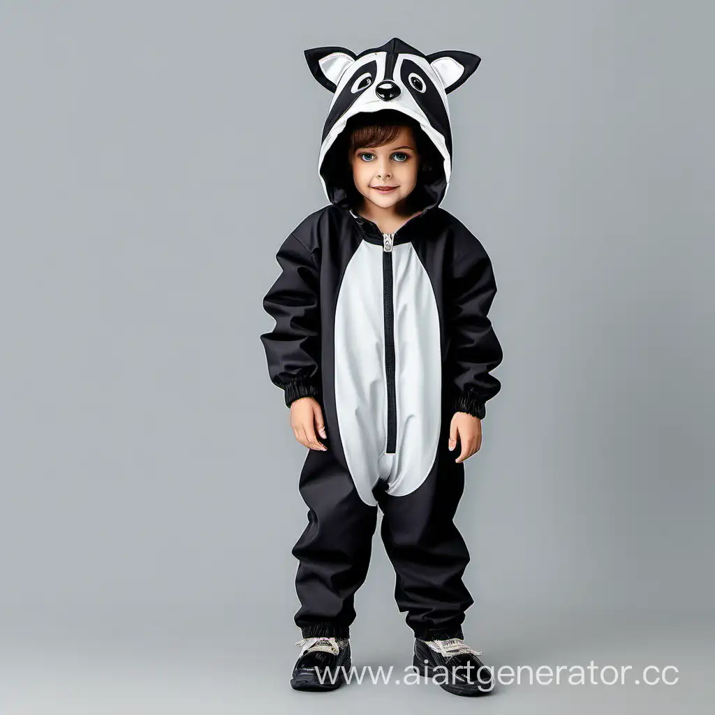 Adorable-Raccoonthemed-Childrens-Jumpsuit-for-Autumn-and-Spring