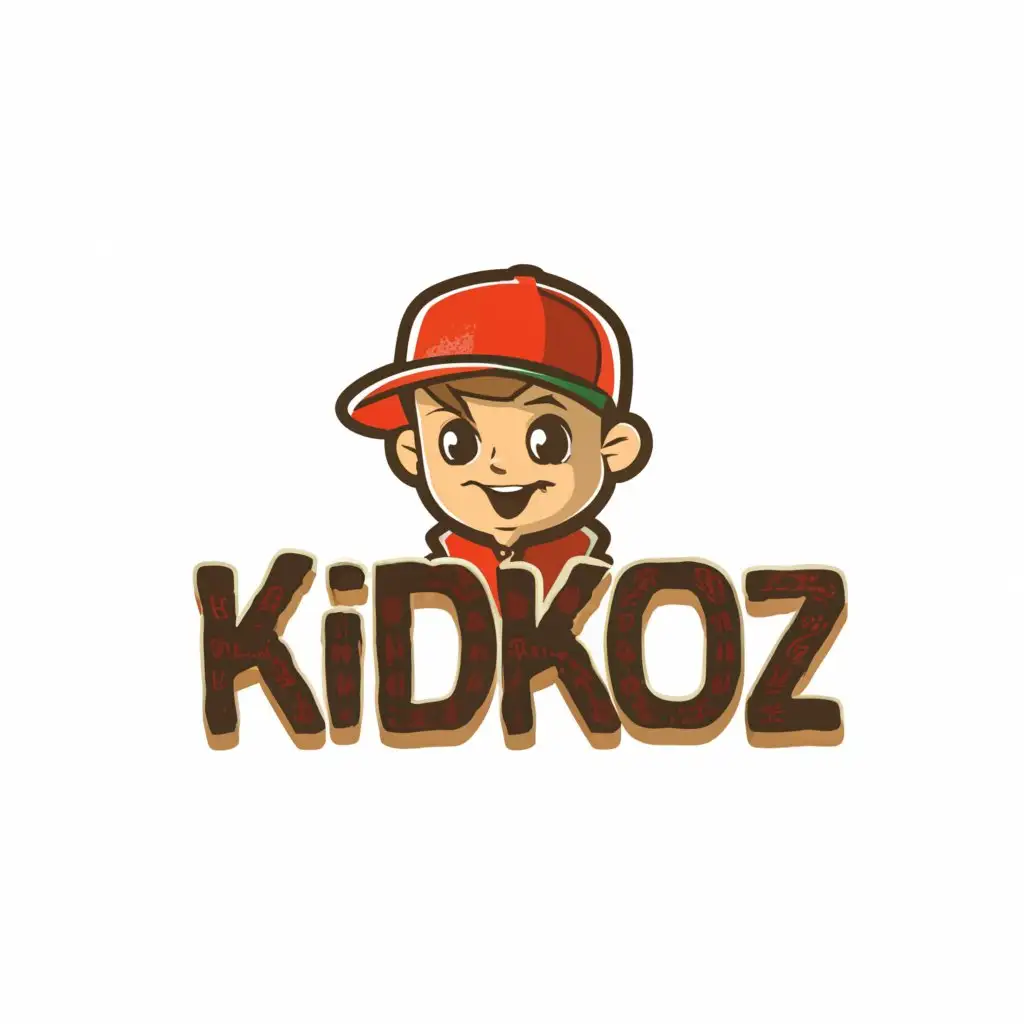 a logo design,with the text "KID KOZ", main symbol:Kid,Moderate,clear background