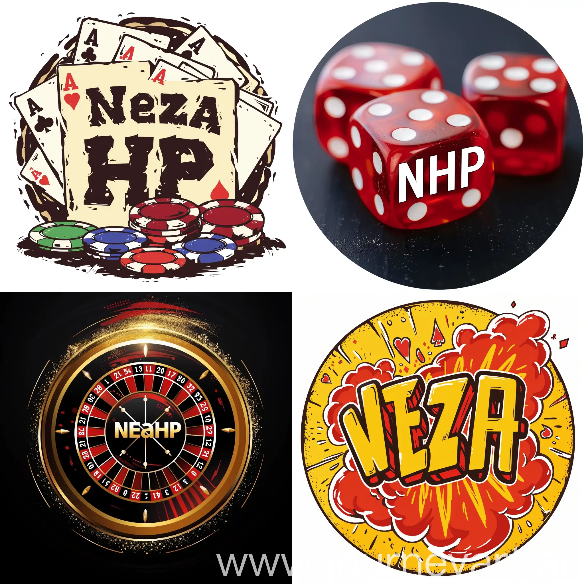 Playful-Casino-Logo-Design-with-NezaHF-Text-in-Circular-Art-Style
