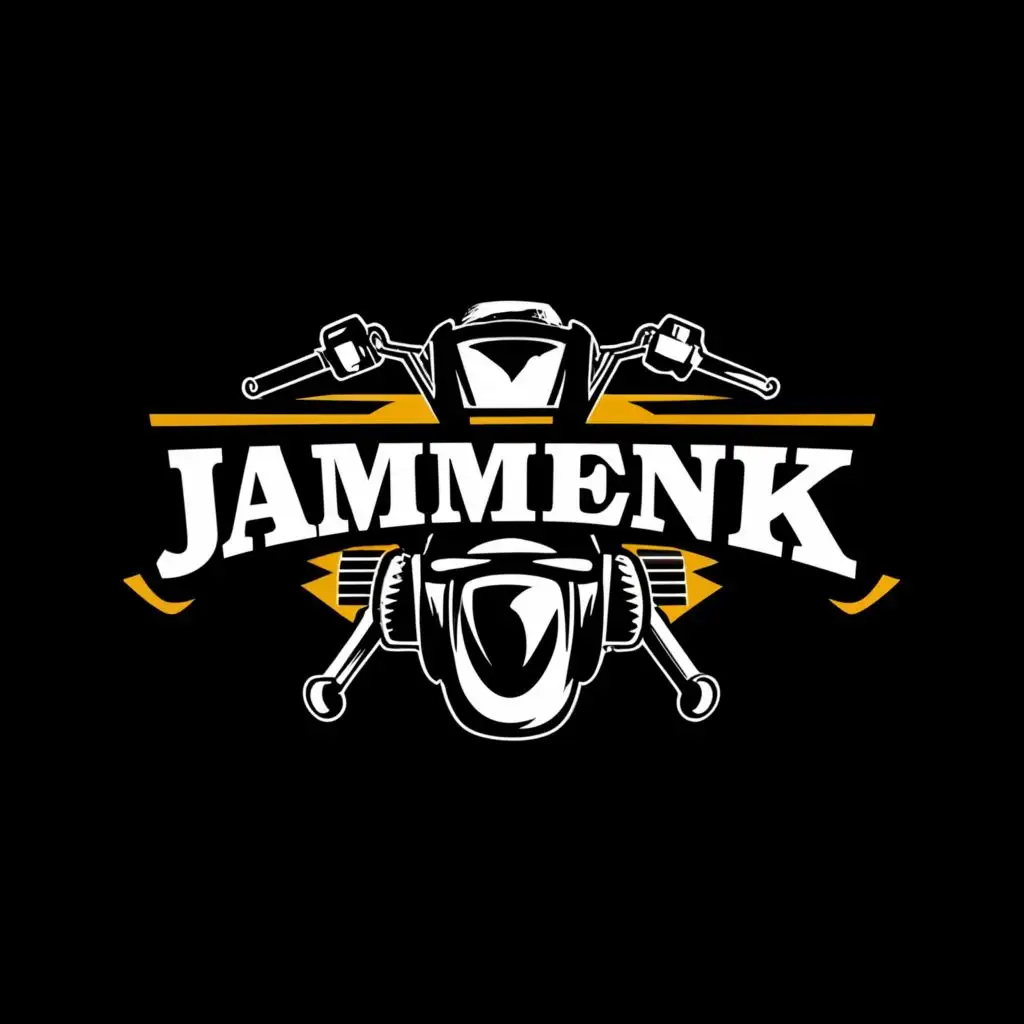 a logo design,with the text "JAMMENK", main symbol:MOTORCYCLE,Moderate,be used in Travel industry,clear background