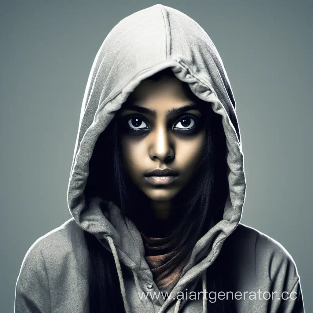 Fragile-Indian-Girl-in-Tight-Clothing-with-Hood-and-Big-Eyes