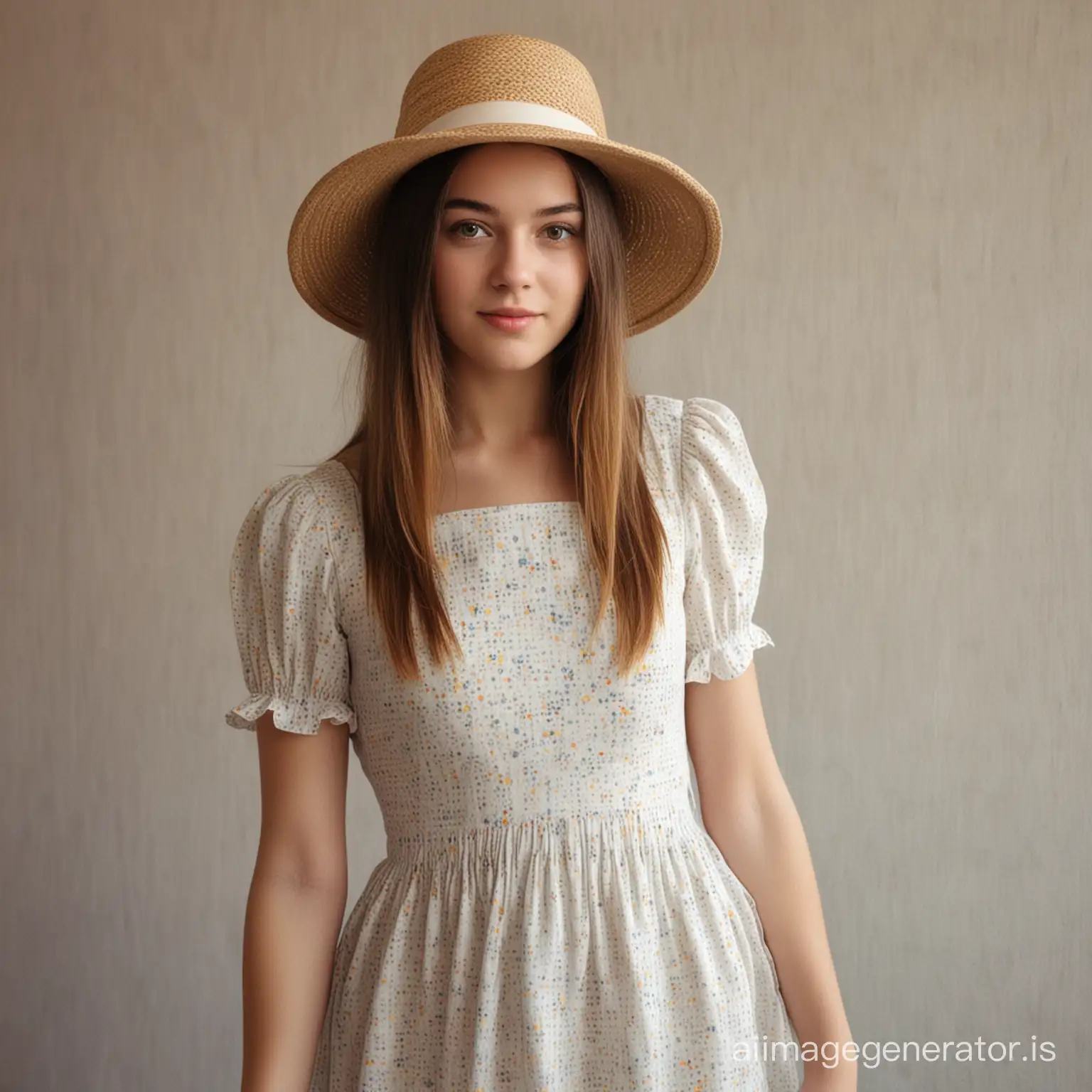 Girl-in-Hat-and-Dress-Exploring-a-Sunny-Meadow