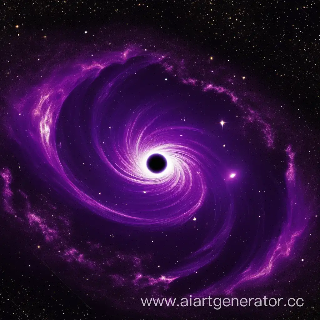 космические пространство сияющая фиолетовым цветом черная дыра