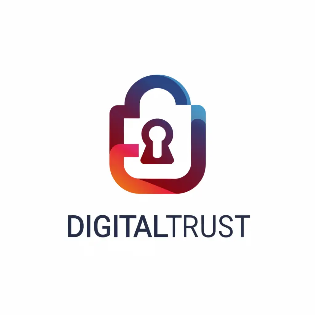 a logo design,with the text "Digitaltrust", main symbol:lock,Moderate,be used in Internet industry,clear background
