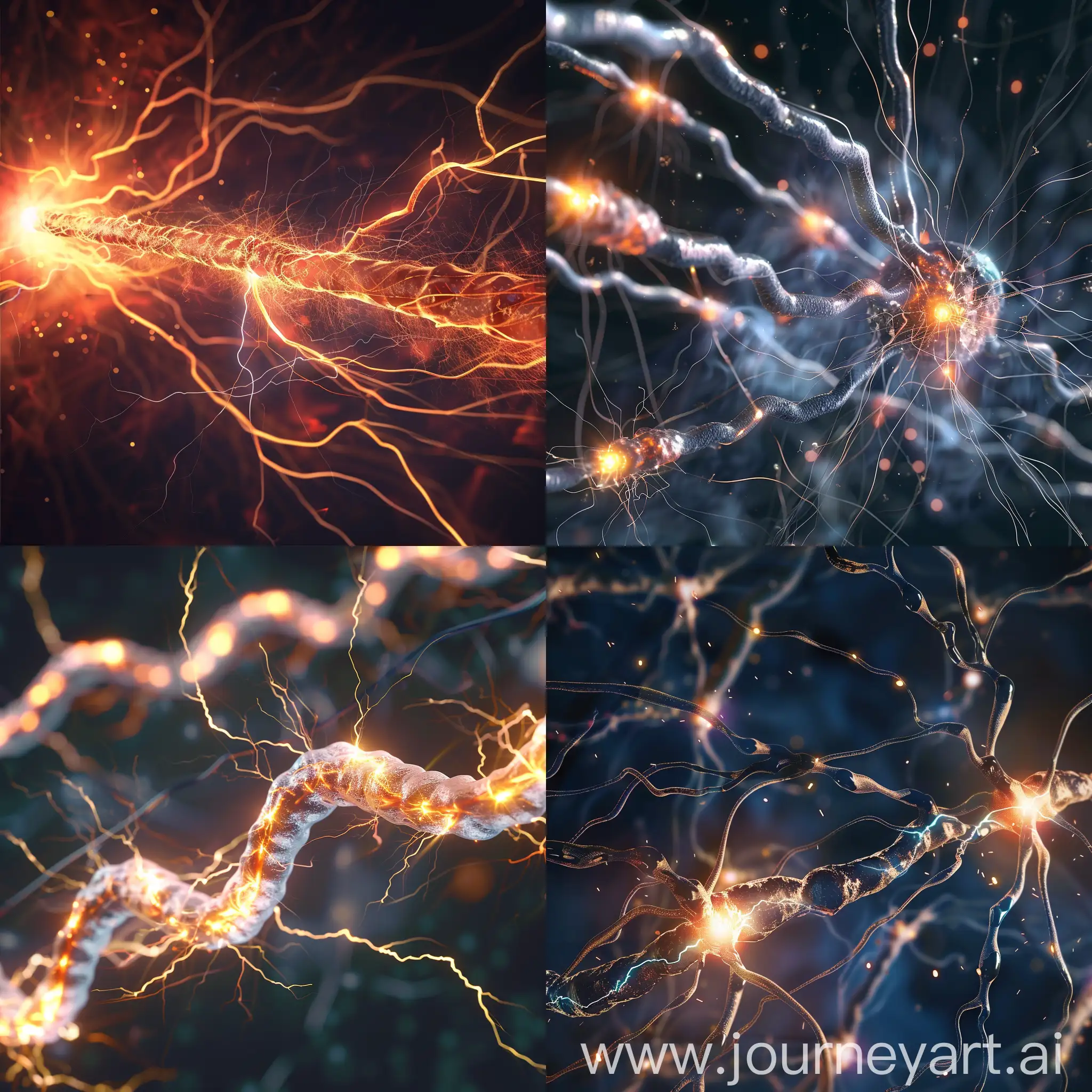 Nerve fibers with electricity
