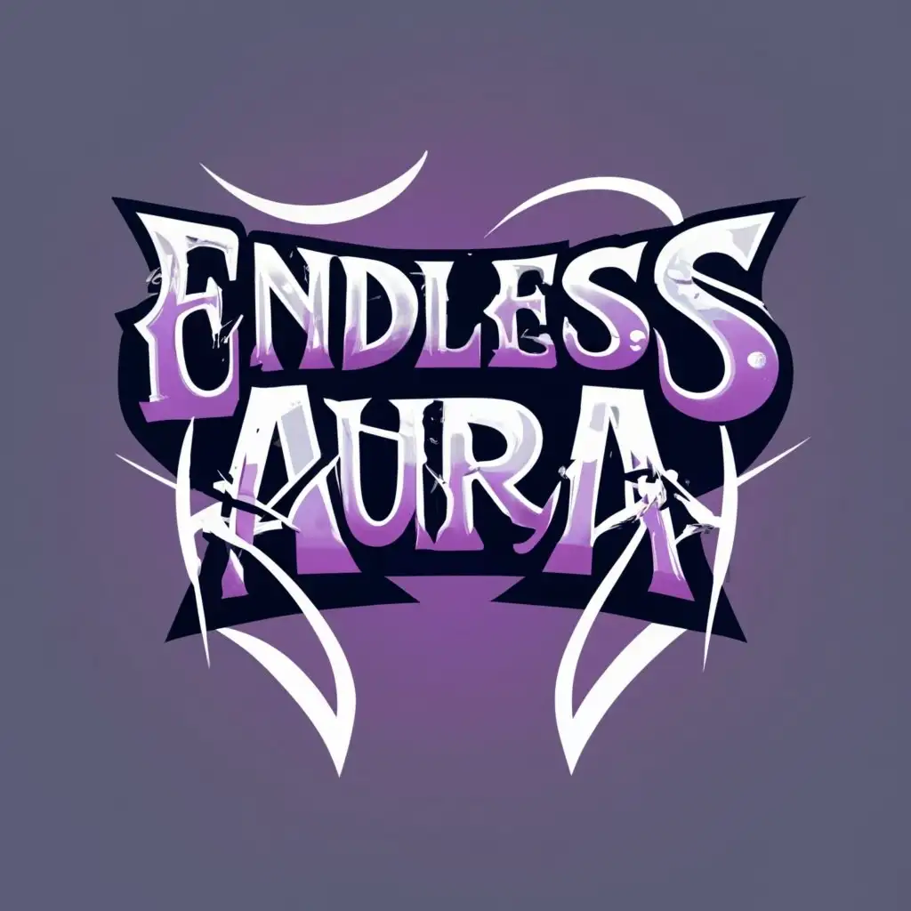 LOGO-Design-For-Endless-Aura-Glowing-Anime-RPG-Typography-in-Purple-White