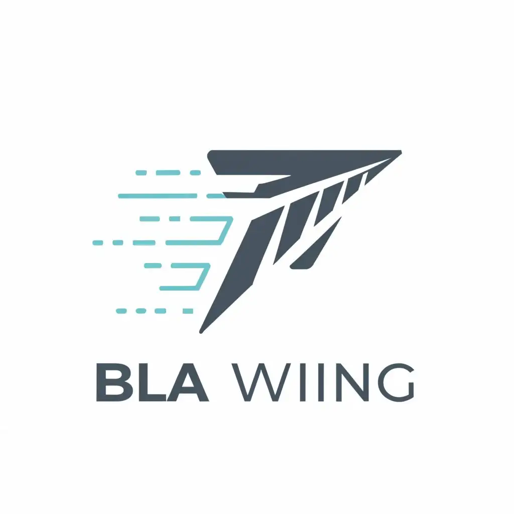 a logo design,with the text "BLA Wing", main symbol:aircraft wing with boundary layer,Minimalistic,be used in Technology industry,clear background