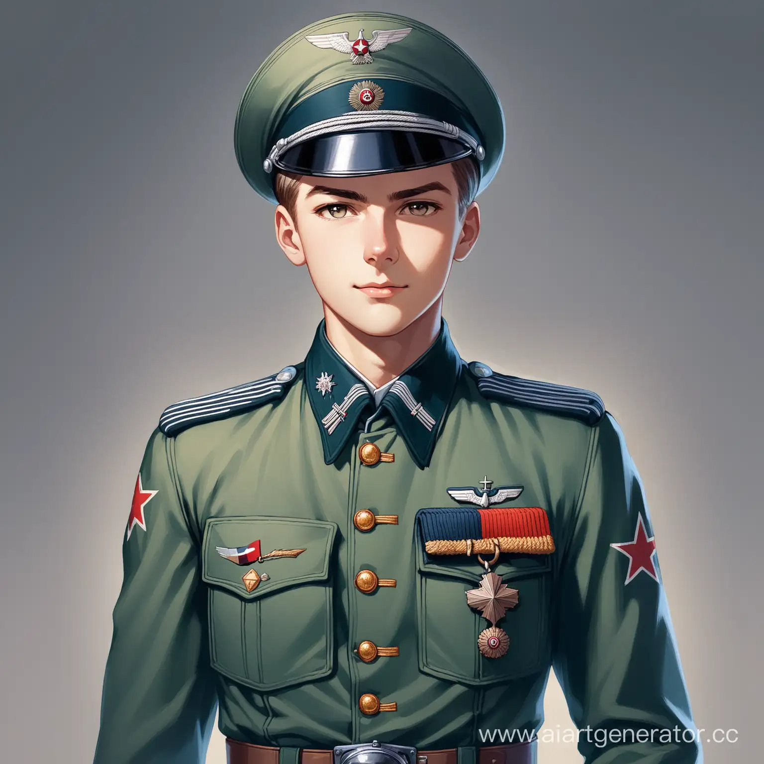 Handsome-Il2-Pilot-in-Authentic-1942-Uniform-Portrait
