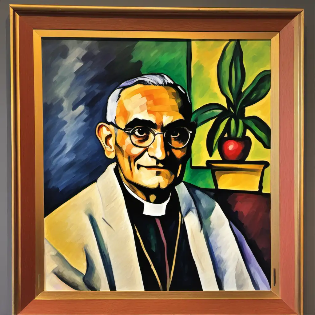 Stylistic Portrait of Saint Oscar Romero in Czannes Manner