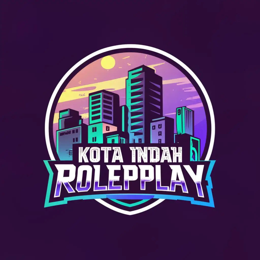 a logo design,with the text "KOTA INDAH ROLEPLAY", main symbol:Gaming City Grand Theft Auto Logo,complex,clear background