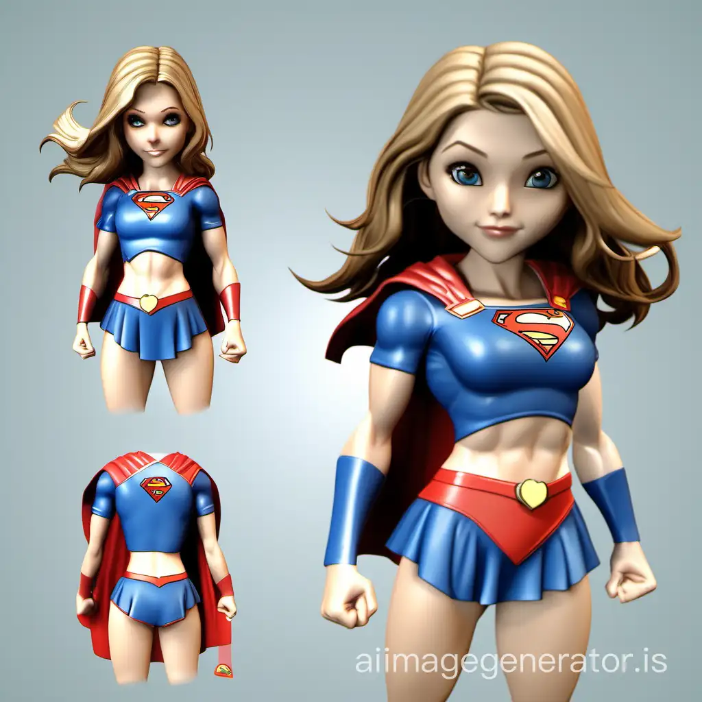 Adorable-Supergirl-in-3D-TShirt-and-Shorts-Playing-Squash