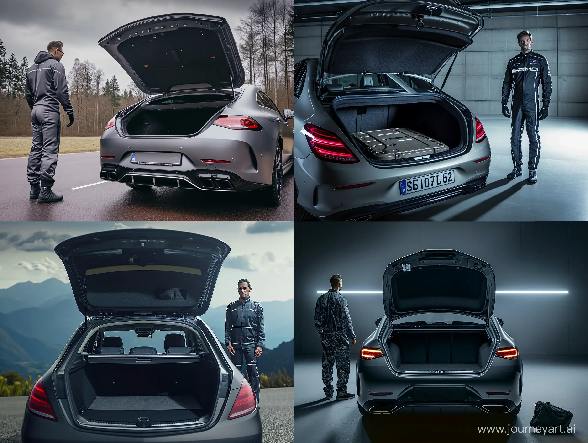 Promotional-Photo-Man-in-Suit-Beside-Open-Trunk-of-Mercedes-V6