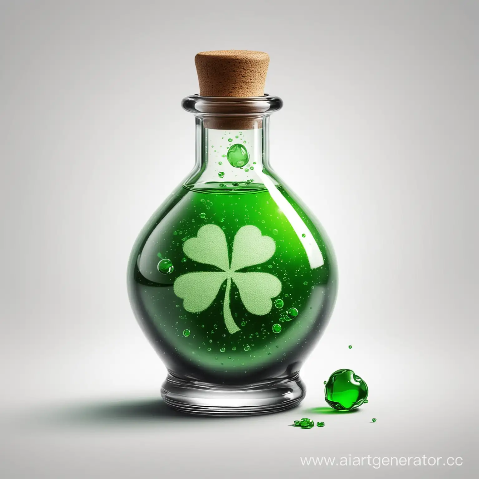 Realistic-Potion-of-Luck-on-White-Background