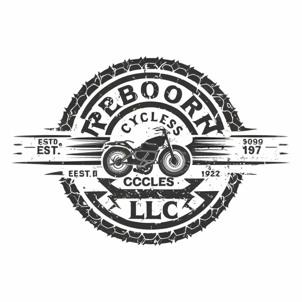 a logo design,with the text 'Rebooorn Cycles LLC', main symbol:Motorcycle,Moderate, be used in Automotive industry, clear background
