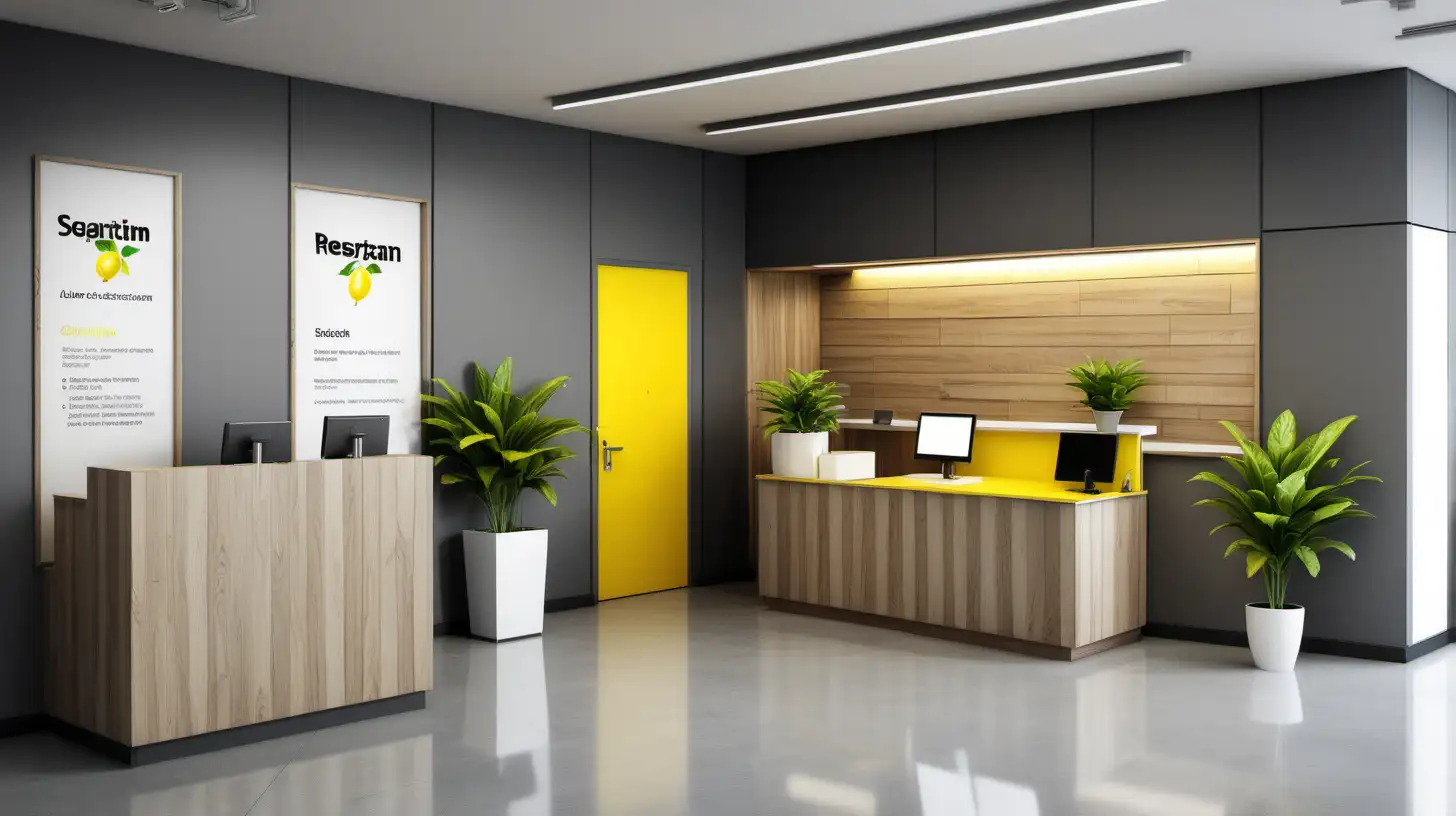 Contemporary Office Lobby with Electronic Registration and Welcoming Reception